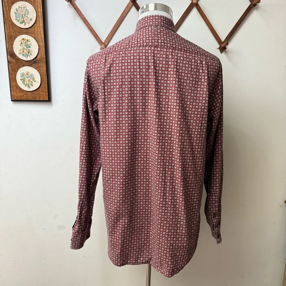 Retro Hippie Floral Geometric Patterned Button Up Shirt
